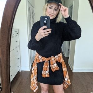 Knit turtleneck sweat dress